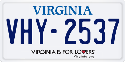 VA license plate VHY2537