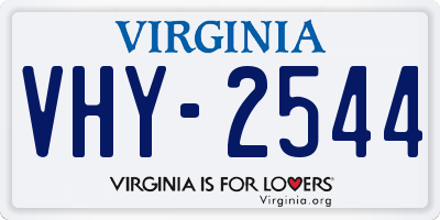VA license plate VHY2544