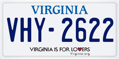 VA license plate VHY2622