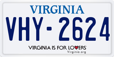 VA license plate VHY2624