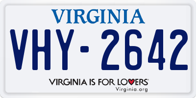VA license plate VHY2642
