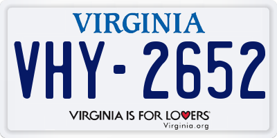 VA license plate VHY2652