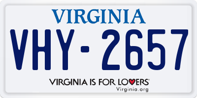 VA license plate VHY2657