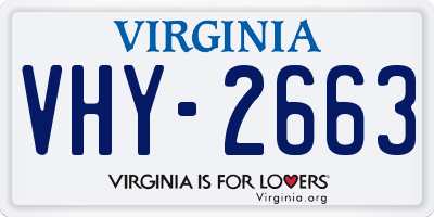 VA license plate VHY2663