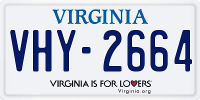 VA license plate VHY2664
