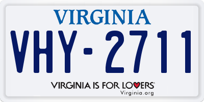 VA license plate VHY2711