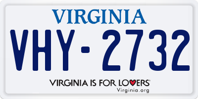 VA license plate VHY2732
