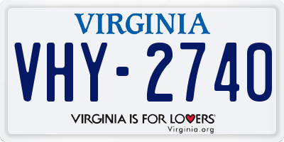 VA license plate VHY2740