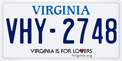 VA license plate VHY2748