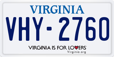 VA license plate VHY2760
