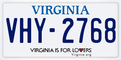 VA license plate VHY2768