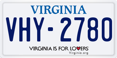 VA license plate VHY2780