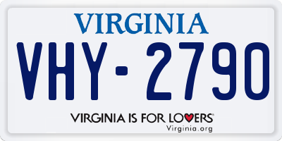 VA license plate VHY2790