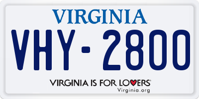 VA license plate VHY2800