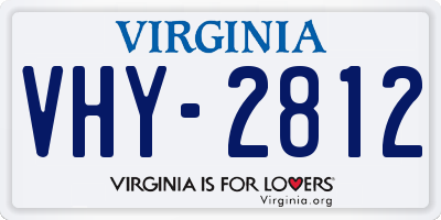 VA license plate VHY2812
