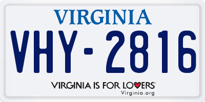 VA license plate VHY2816