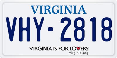 VA license plate VHY2818