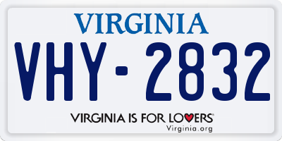 VA license plate VHY2832