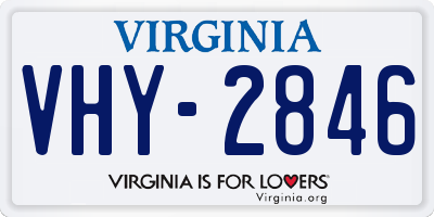 VA license plate VHY2846