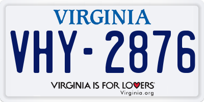 VA license plate VHY2876