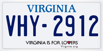 VA license plate VHY2912