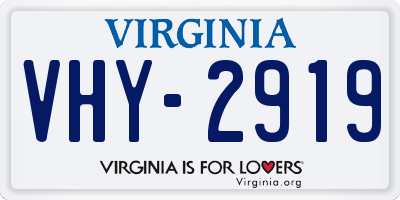 VA license plate VHY2919