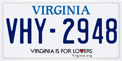 VA license plate VHY2948