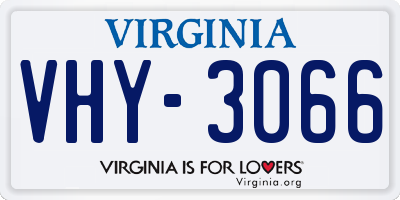 VA license plate VHY3066