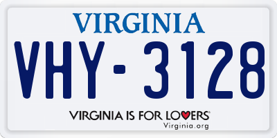 VA license plate VHY3128