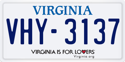 VA license plate VHY3137