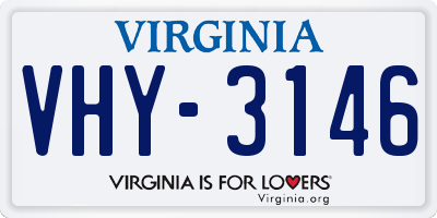 VA license plate VHY3146