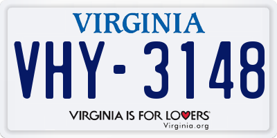VA license plate VHY3148