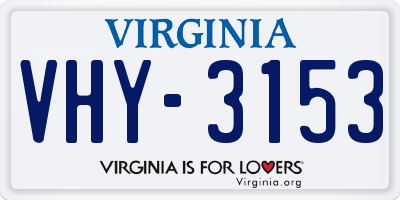 VA license plate VHY3153