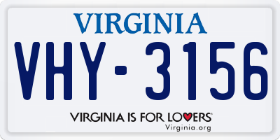 VA license plate VHY3156