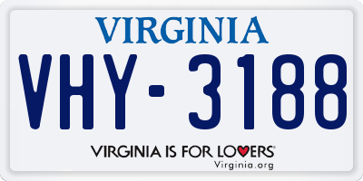 VA license plate VHY3188