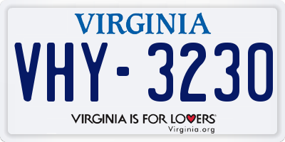 VA license plate VHY3230