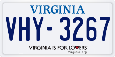 VA license plate VHY3267