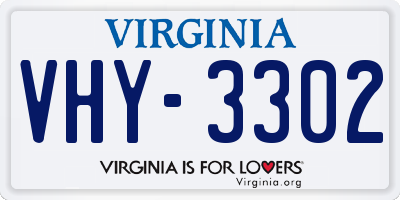 VA license plate VHY3302