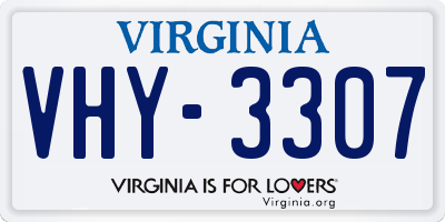 VA license plate VHY3307