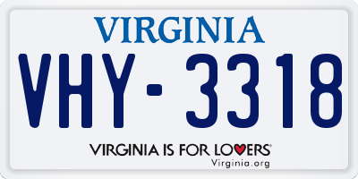 VA license plate VHY3318