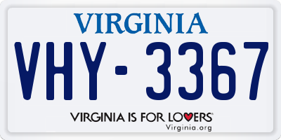VA license plate VHY3367