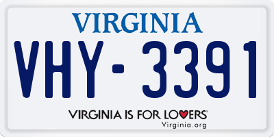 VA license plate VHY3391