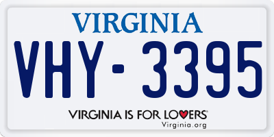 VA license plate VHY3395