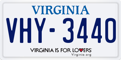 VA license plate VHY3440