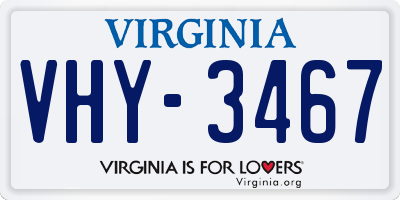 VA license plate VHY3467