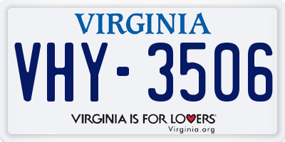 VA license plate VHY3506