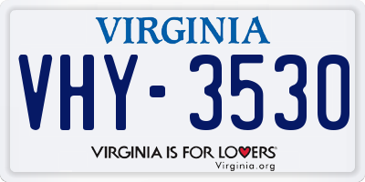 VA license plate VHY3530