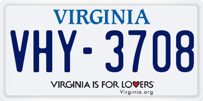 VA license plate VHY3708