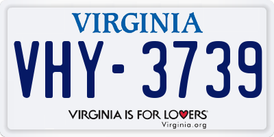 VA license plate VHY3739