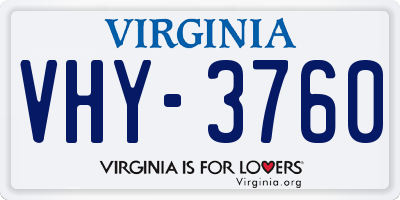 VA license plate VHY3760